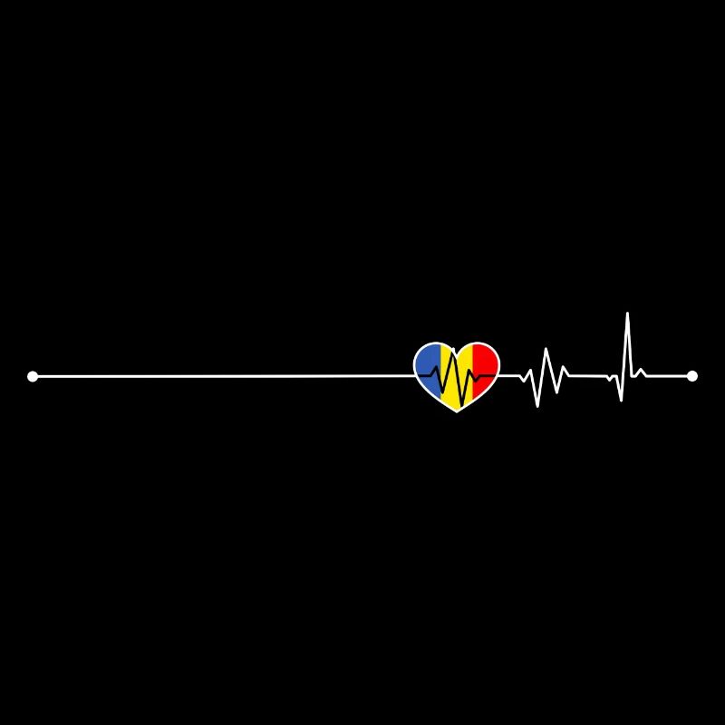 Drapeau Heartbeat Roumanie