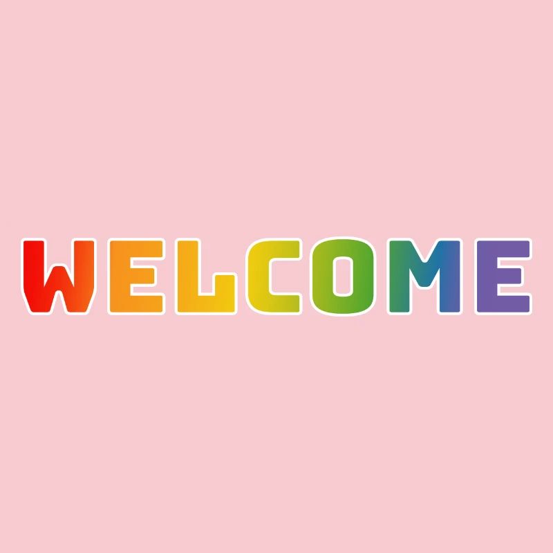 Regenbogen welcome weiss