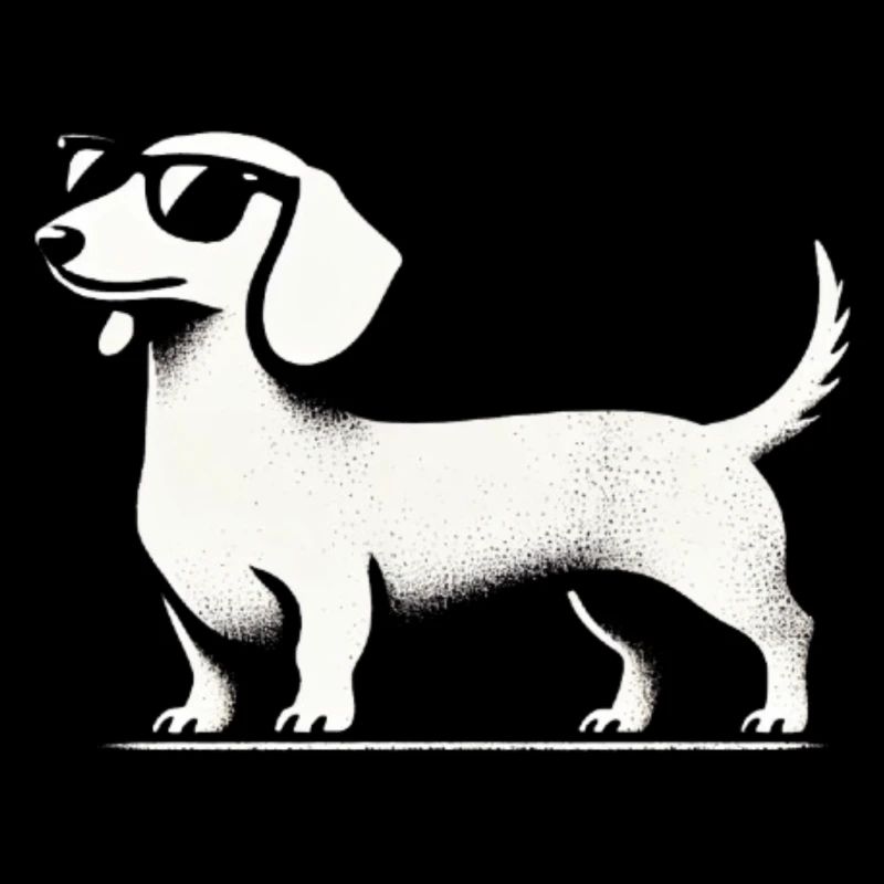 Teckel avec lunettes de soleil Teckel Silhouette Chien