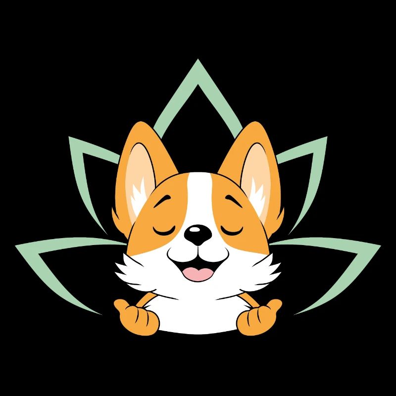 Meditierender süßer Corgi-Hund