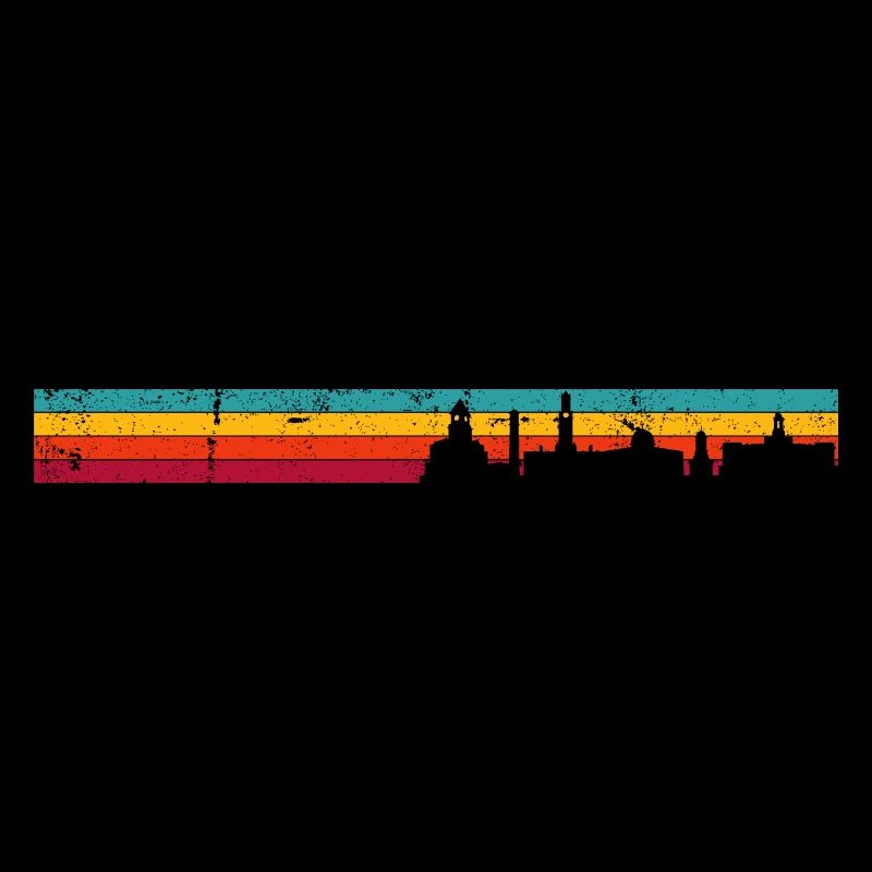 Retro Sunset Skyline Stripes