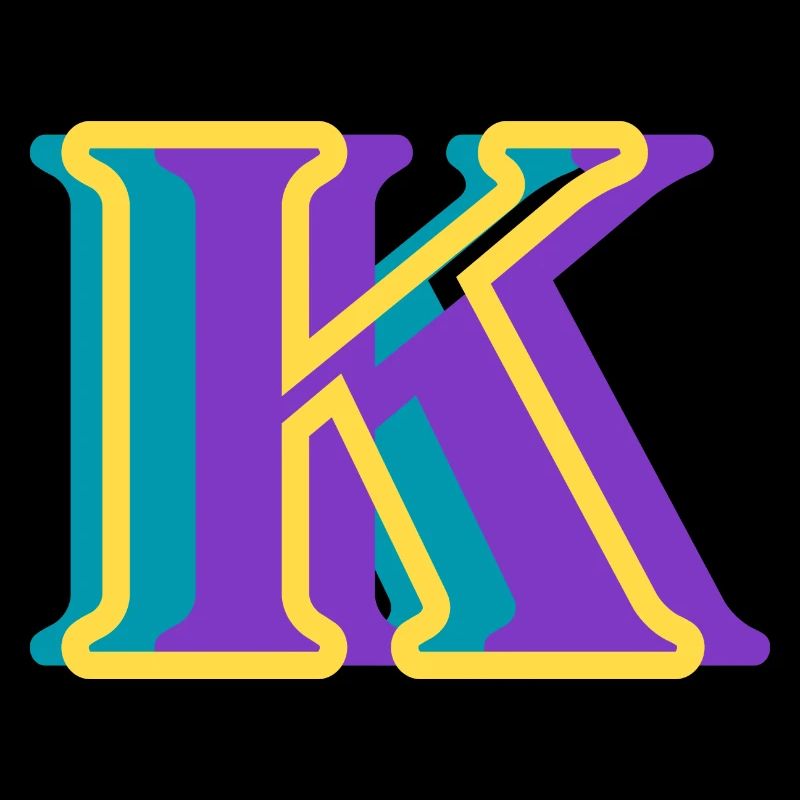 Mehrfarbiger Buchstabe k