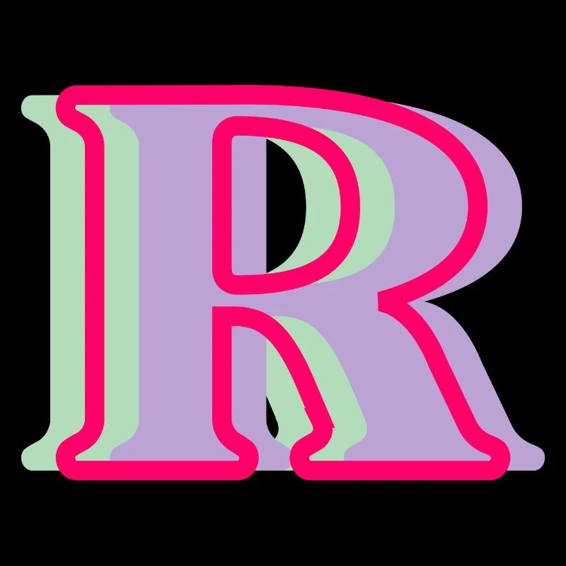 Mehrfarbiger Buchstabe r