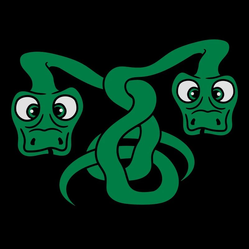 2 funny long comic cartoon snakes team buddies cou