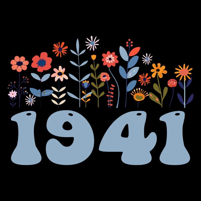 1941 Blumenmuster 1941 Blumen-thema Blumen 1941