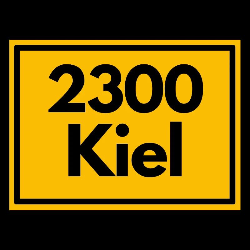 Place sign - then retro old zip code 2300 Kiel