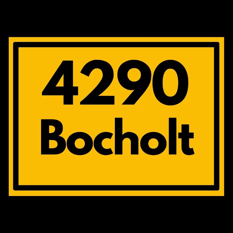 Town sign - then retro old zip code 4290 BOCHOLT