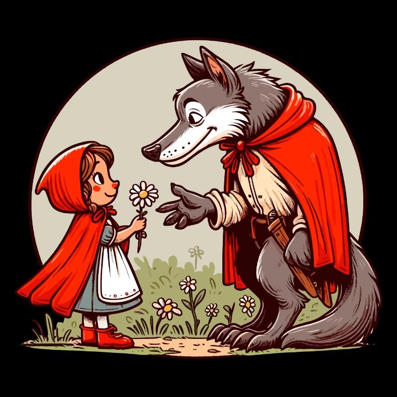 Rotkäppchen Märchen Wolf Niedlich Märchenfigur