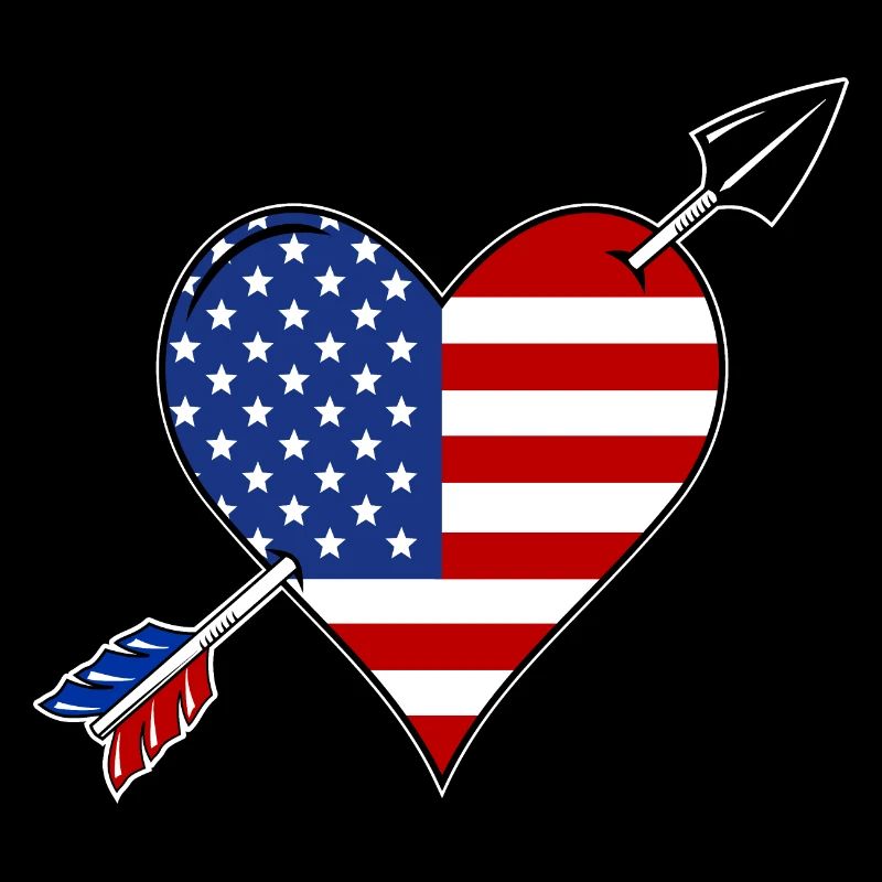 USA Flagge Herz Liebe