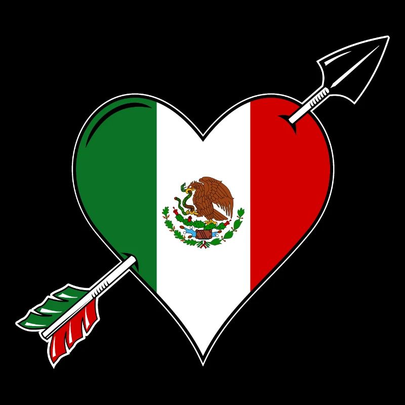 Mexiko Flagge Herz Liebe