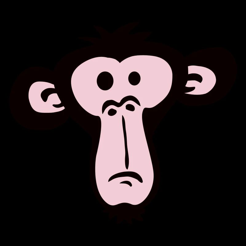 Sad Confused Monkey Head Boredom Face