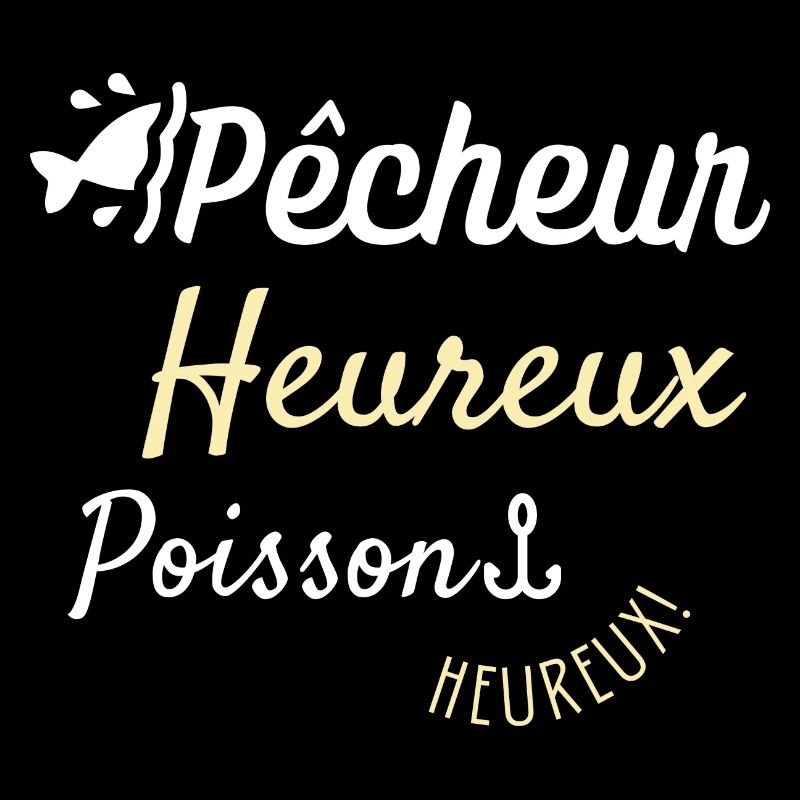 Pêcheur heureux poisson heureux