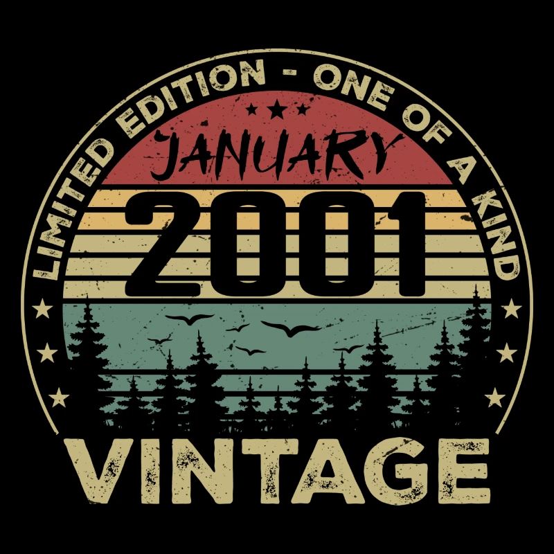 Vintage Janvier 2001 Anniversaire Janvier 2001