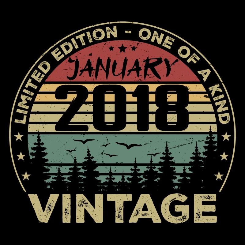Vintage Janvier 2018 Anniversaire Janvier 2018