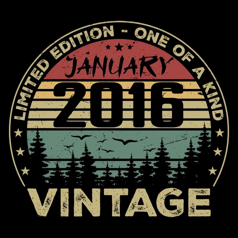 Vintage Janvier 2016 Anniversaire Janvier 2016
