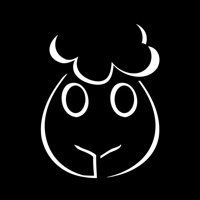 Mouton Noir Visage Tête Petit Mignon Mignon