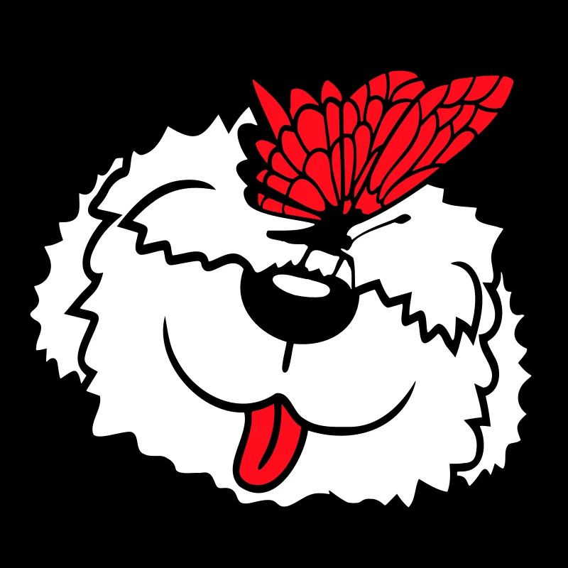 chien papillon nez mignon drôle heureux bande dessinée