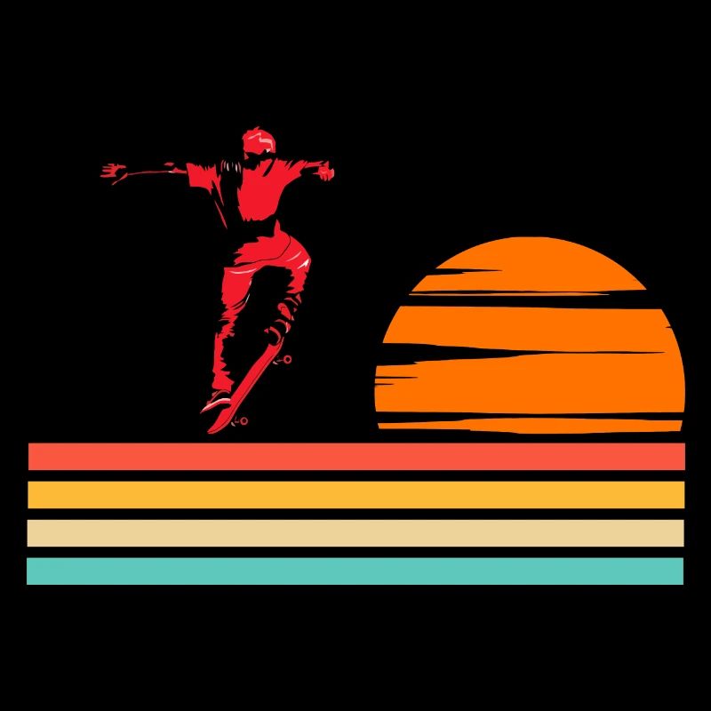 Skateboard Cool Skater Boy Sunset