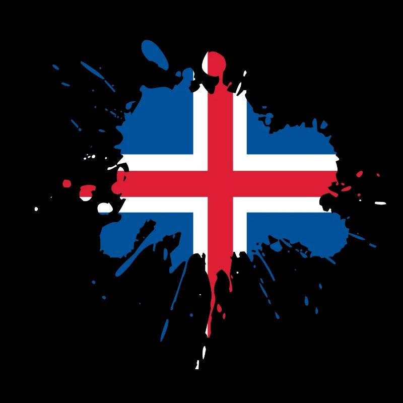 Iceland Flagge Fleckendesign