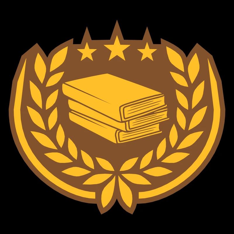 Books Stack Stars Laurel Wreath