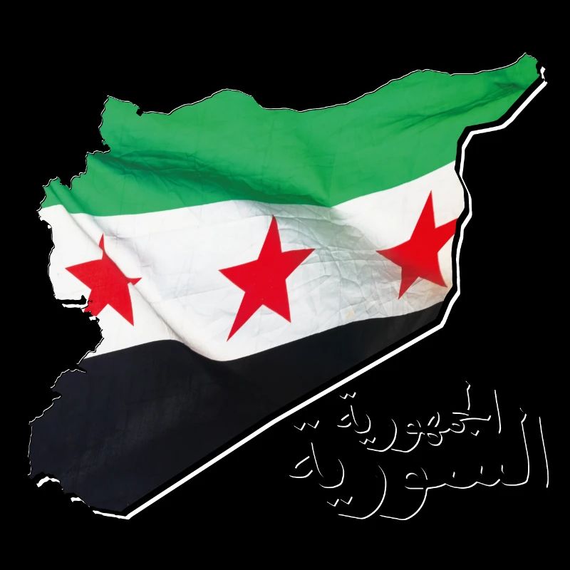 Syria Flag in Syria Map SY