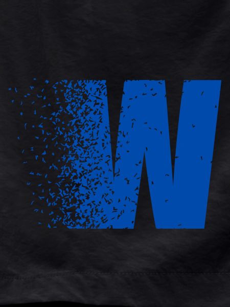 Fragmented W in Bold Blue