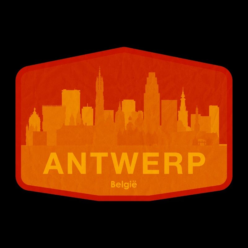 Antwerp Skyline Warm Orange