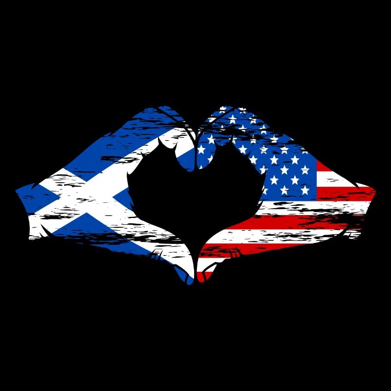 Ecosse USA Drapeau Mains Coeur Forme D’occasion