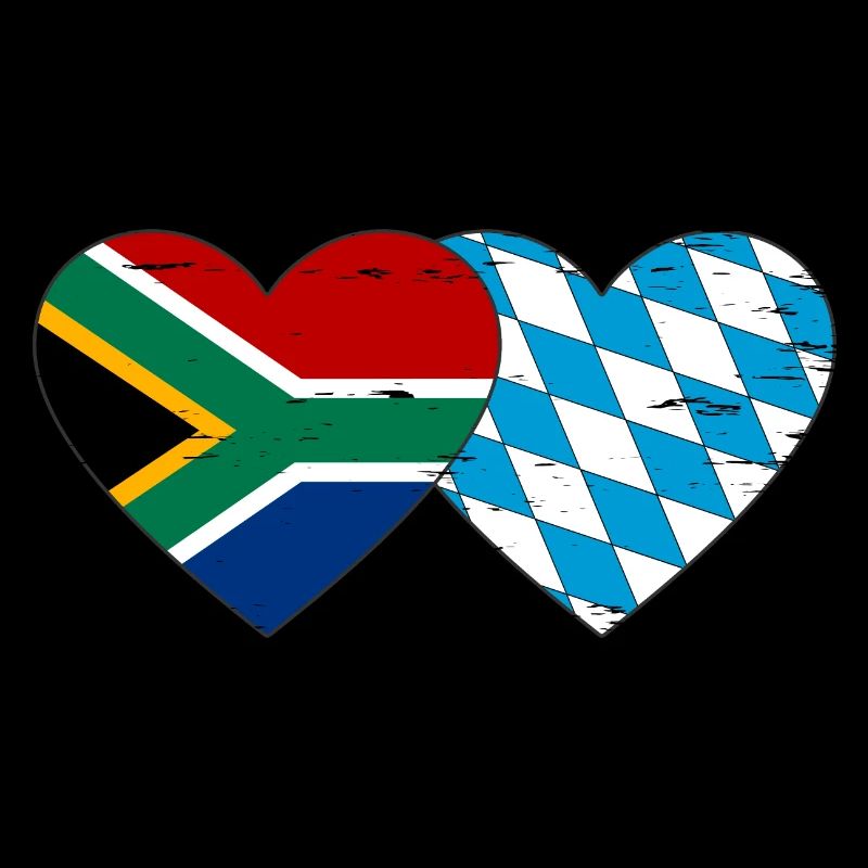 Afrique du Sud Drapeau de Bavière coeur utilisé