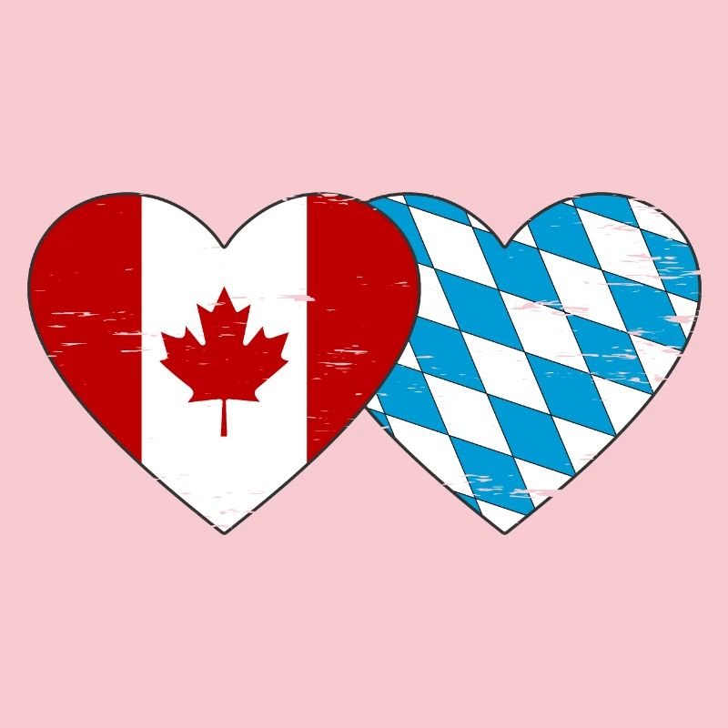 Drapeau Canada Bavière Coeur utilisé