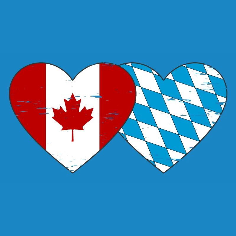 Drapeau Canada Bavière Coeur utilisé