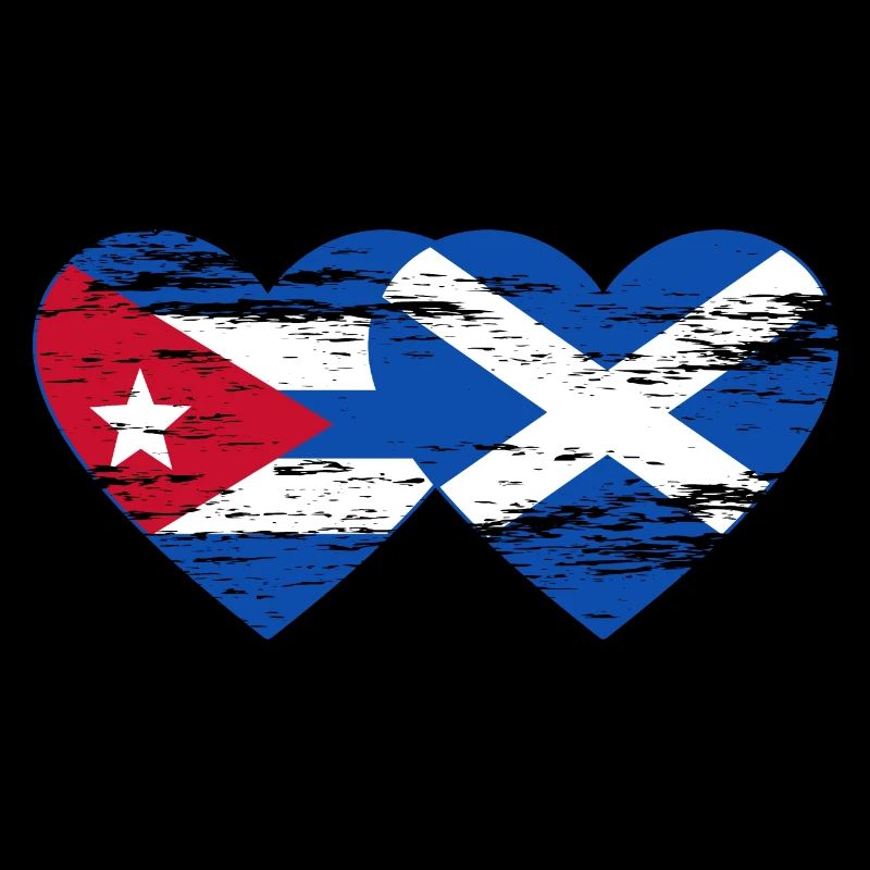 Cuba Ecosse Drapeau Coeur Utilisé