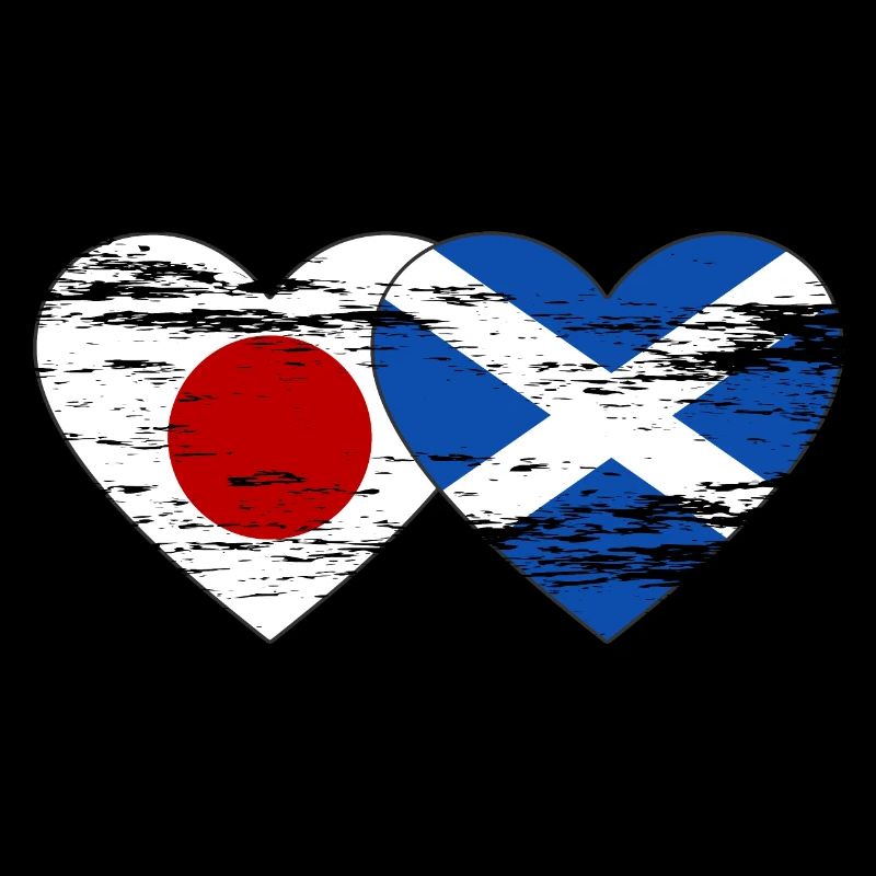 Japon Ecosse Drapeau Coeur Utilisé