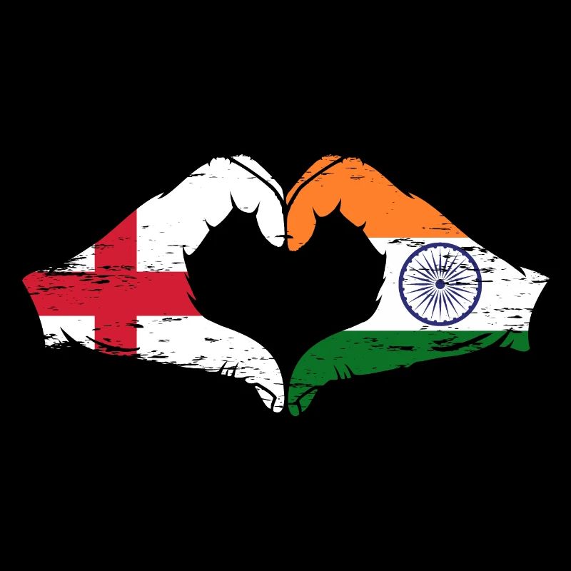 Angleterre Inde Mains Forme Coeur Utilisé