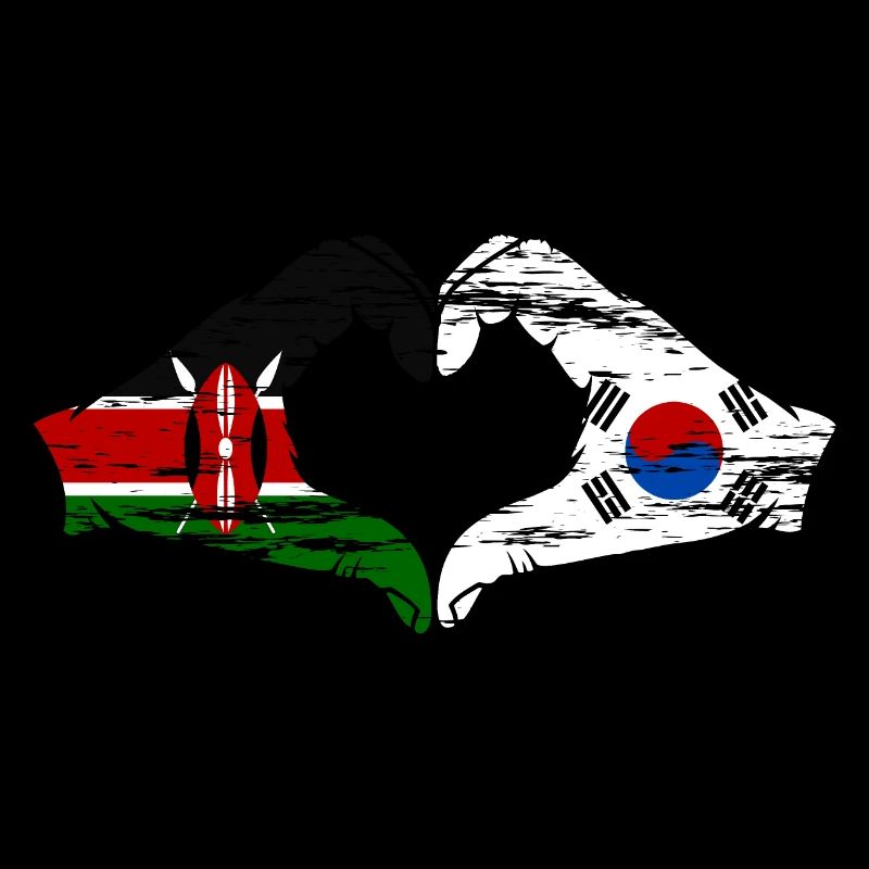 Kenya Corée du Sud Mains Coeur Forme Utilisé