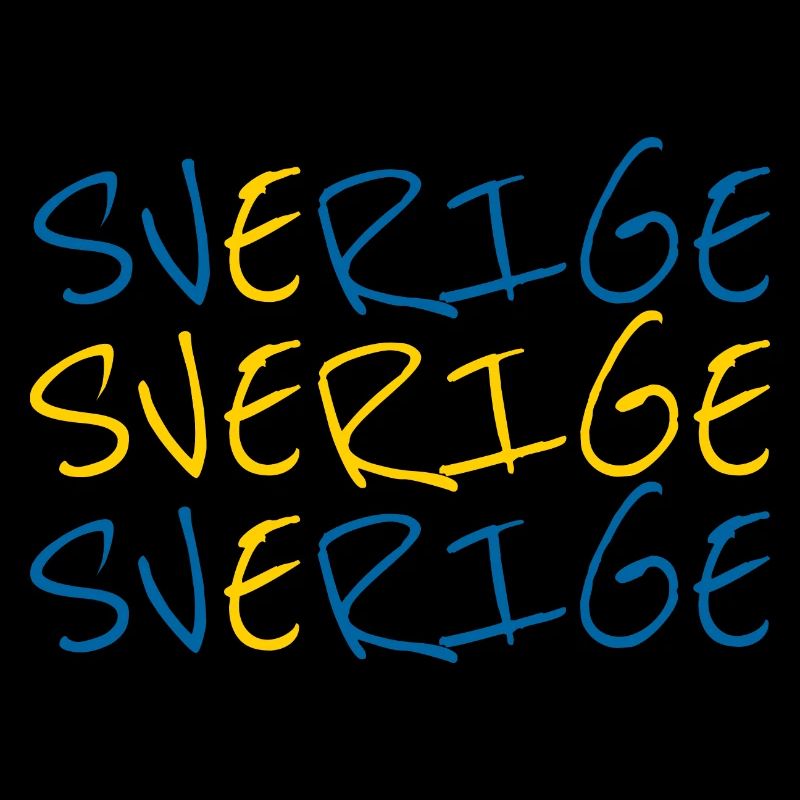 Sverige Lettrage Drapeau Suède Design