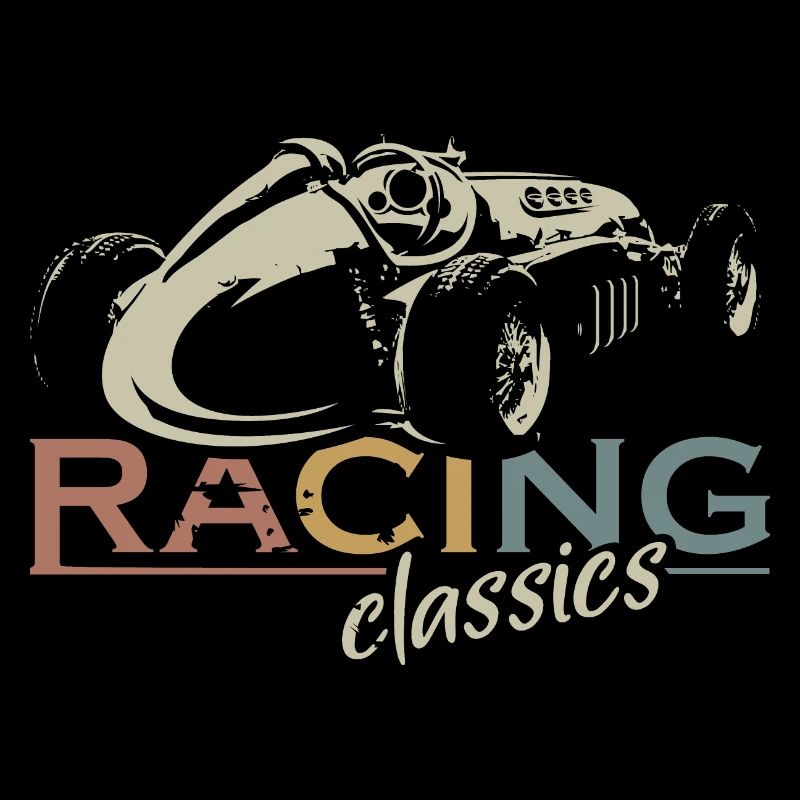 retro racing vintage car Formula Symbol Logo Team