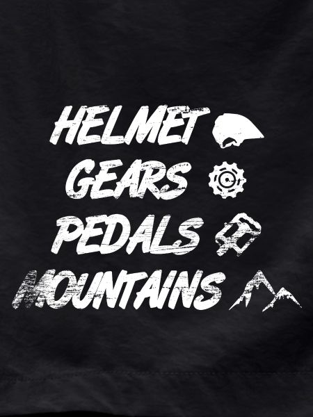 Helmet Gears Pedals Mountains