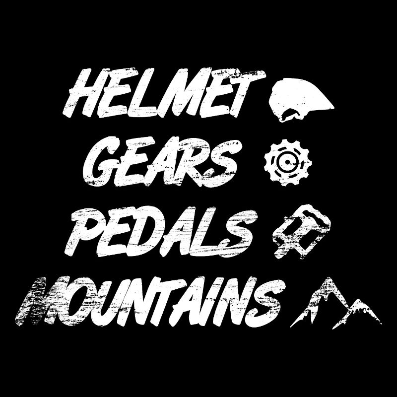 Helmet Gears Pedals Mountains