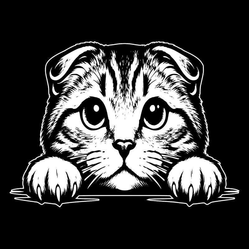 Scottish Fold-eared Cat with Paws