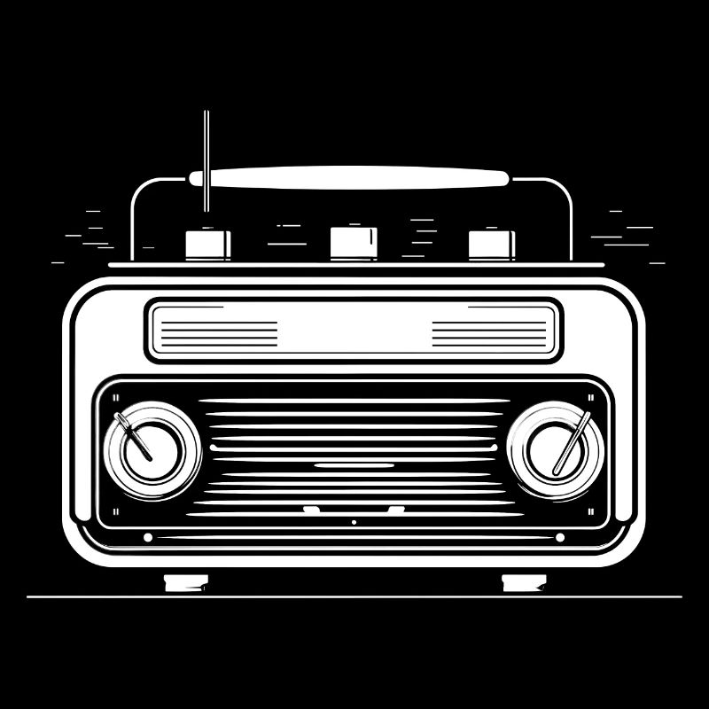 Retro Radio Drawing