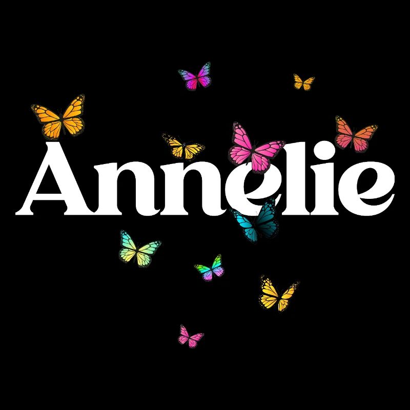 Schöner Mädchenname ANNELIE mit Schmetterlingen 