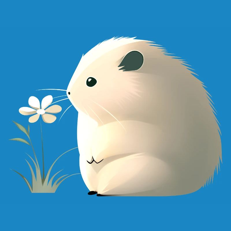 Mignon hamster avec fleur