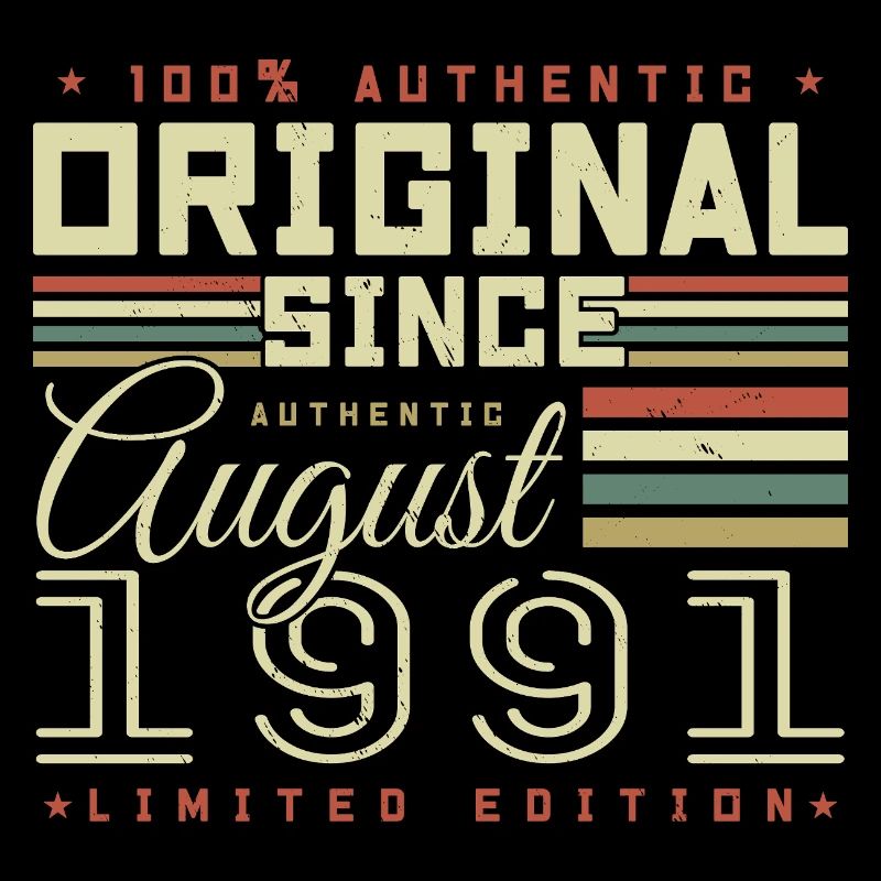 August 1991 Retro August 1991 August 1991 Jubiläum