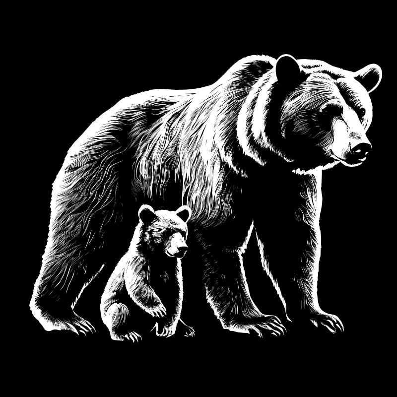 Brown Bear Bear Wilderness Bear with Cub