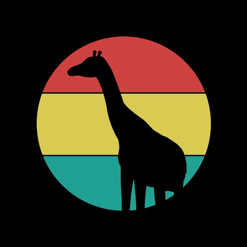 Giraffe in einem farbigen Kreis
