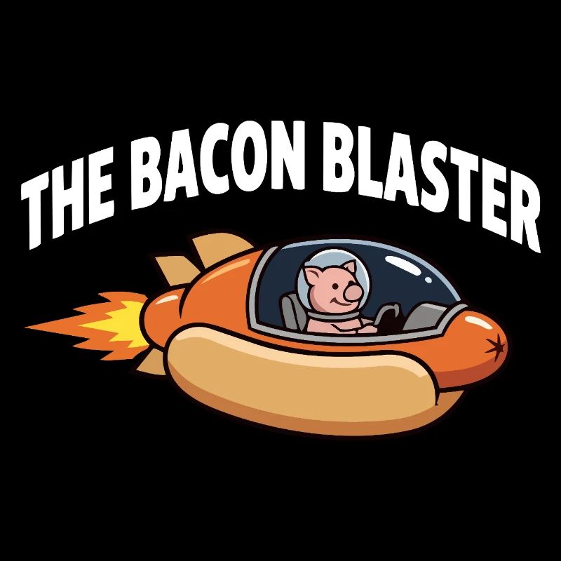 Bacon Blaster : design drôle de fusée Space Pig