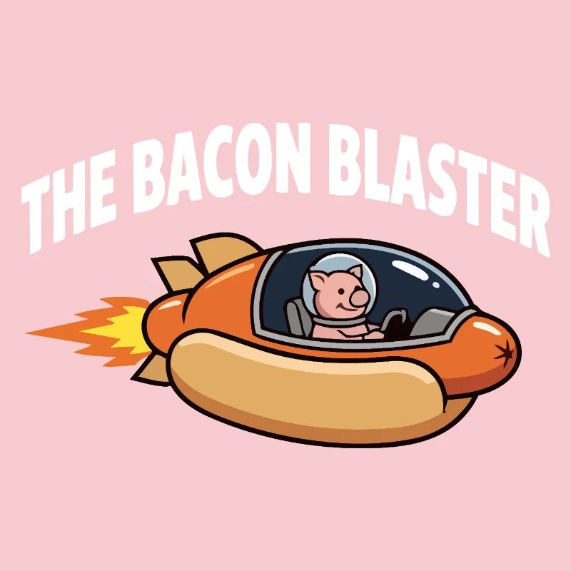 Bacon Blaster Funny Space Pig Rocket Design