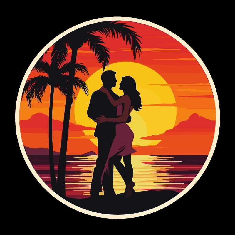 Coucher de soleil Couple Plage