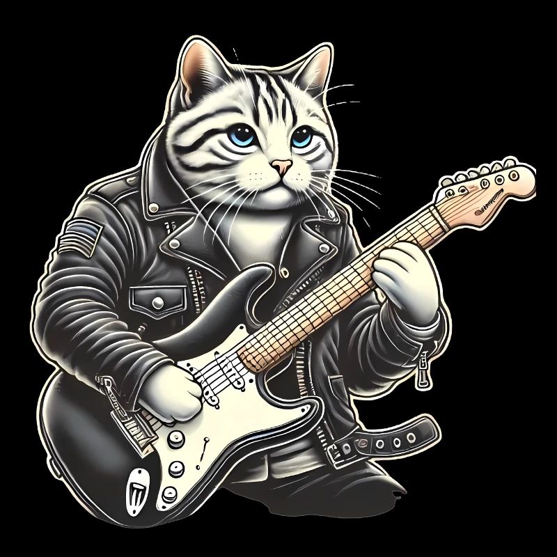 Chat jouant de la guitare